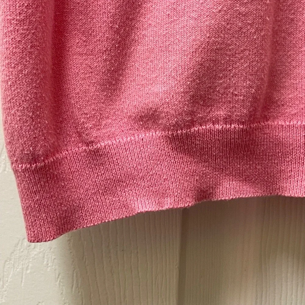 Vintage‎ Talbots Petites Women's SP Pink Short Sleeve Sweater Made in Portugal